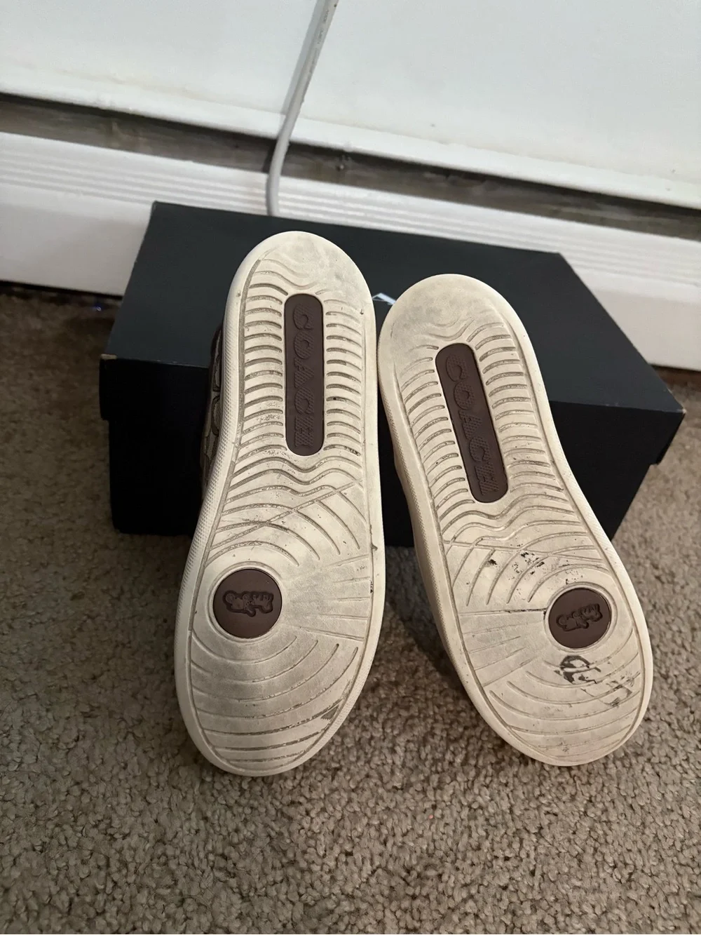 Coach Tan Signature Canvas Slip-On Loafers
